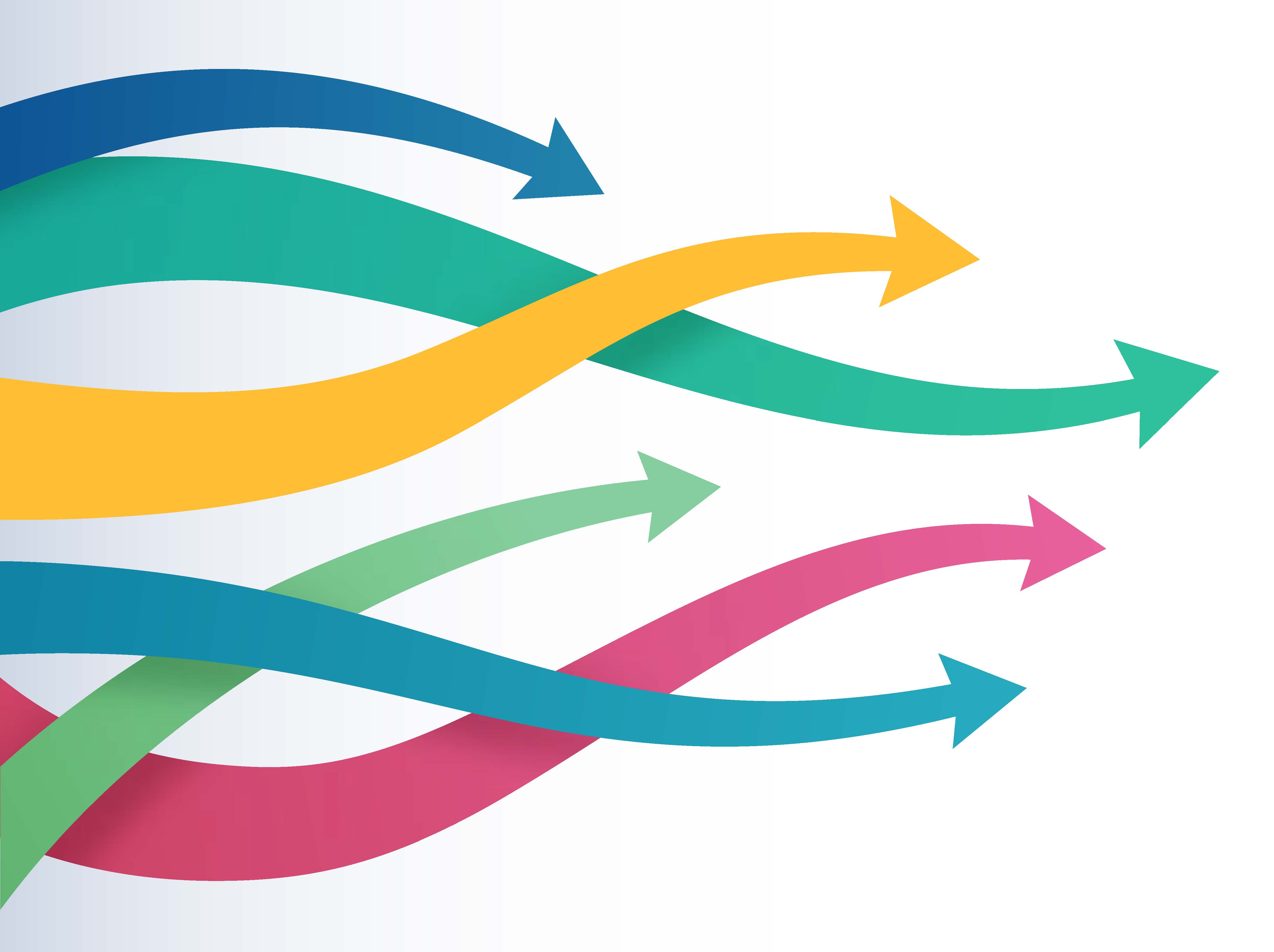 Colourful arrows going sideways