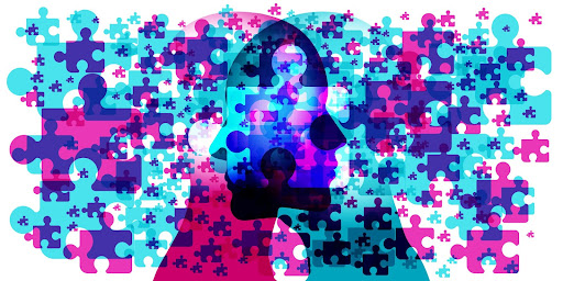 Un puzzle de deux visages humains